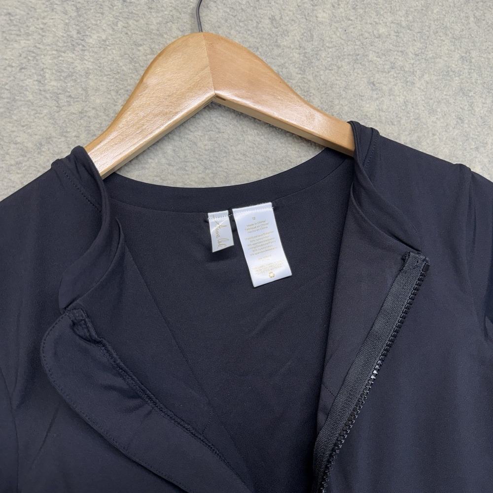 Anne Cole Womens One Piece Swimsuit Black Zip Front Rash Guard Size 12 NWT - Picture 5 of 9